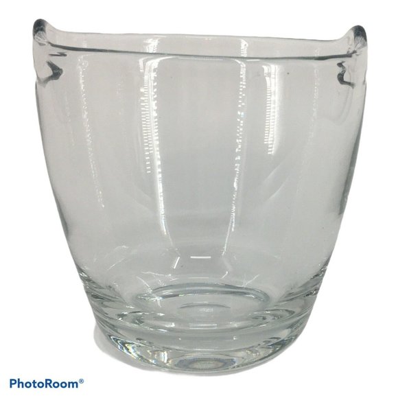 Vintage Toscany Krosno Poland Hand Blown Glass Handled Ice Bucket Chiller Bar - Picture 2 of 5
